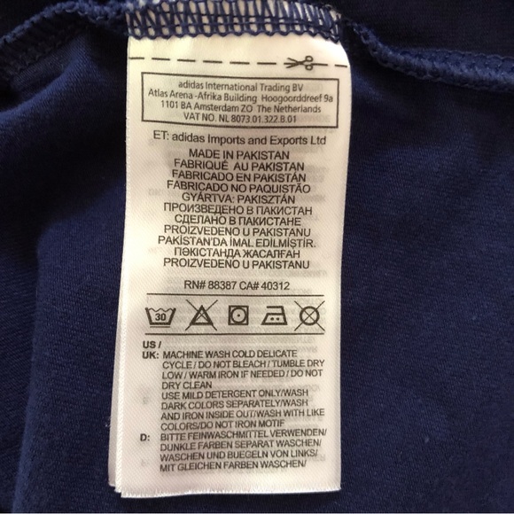 Adidas 3/4 Sleeve Casual/T-Shirt Dress With Crew Neck In Navy Blue - Picture 5 of 6